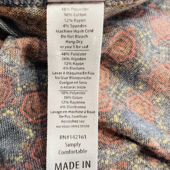 LuLaRoe Women’s  Classic T Shirt Muted Orange & Gray Pattern Small (A0128) - Picture 6 of 6